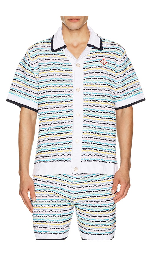 Casablanca Tuck Stitch Short Sleeve Shirt | Thumbnail 6