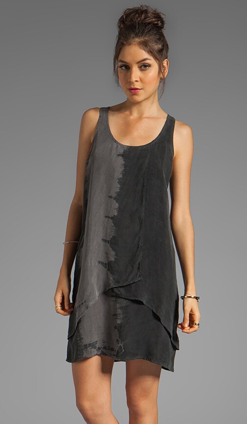 Bemberg Placement Tie Dye Stripe Layered Tank Dress
