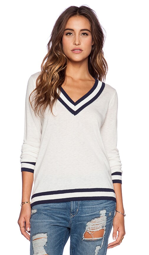 V Neck Tipped Sweater