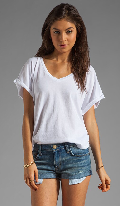 Cap Sleeve Double V-Neck Tee