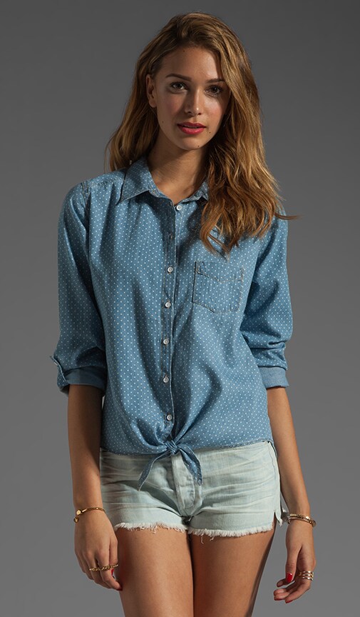 Roll Sleeve Tie Front Shirt
