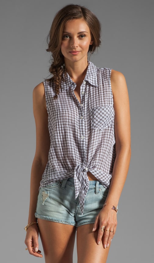Tie Front Sleeveless Shirt