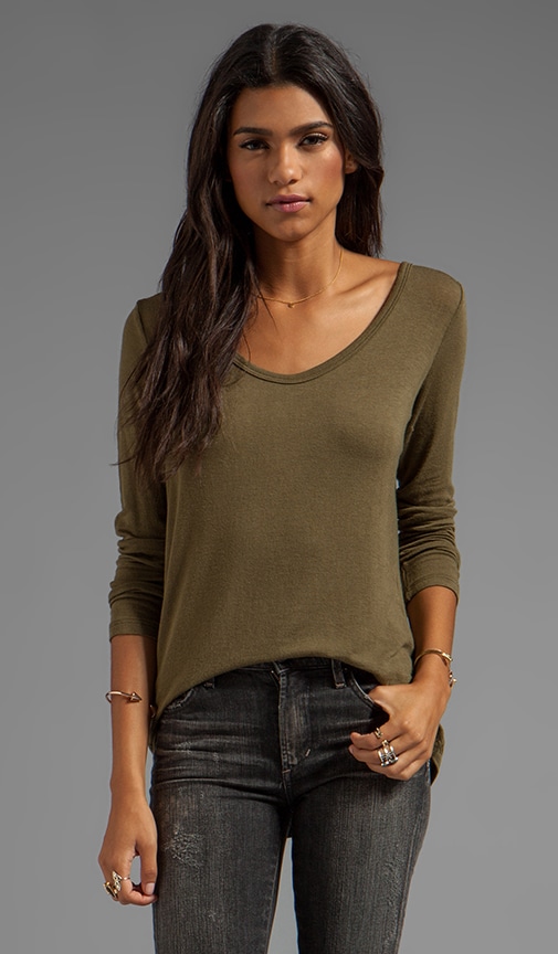 Stretch Luxe Knit Long Sleeve Hi-Lo Tee