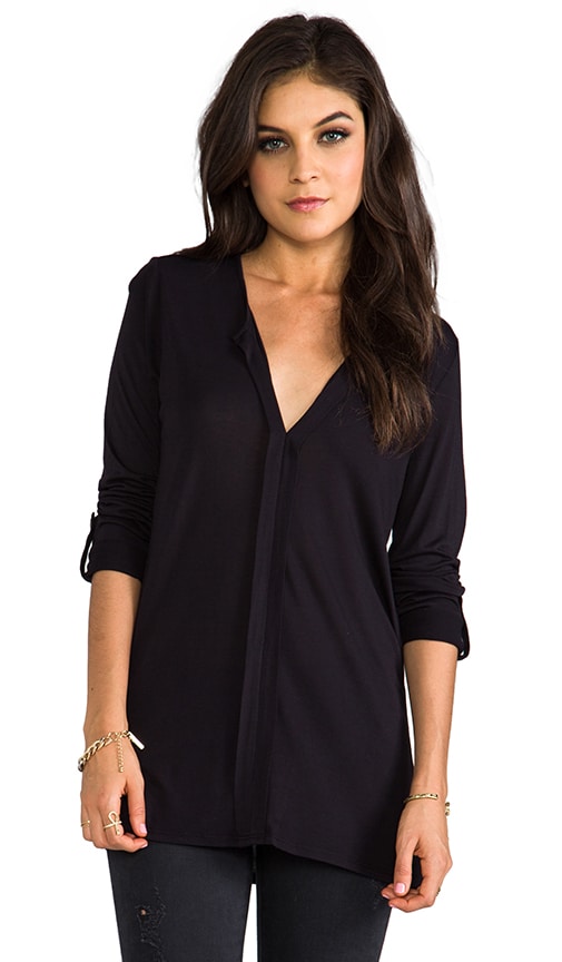 Solid Rayon Knit Hi-Low Top