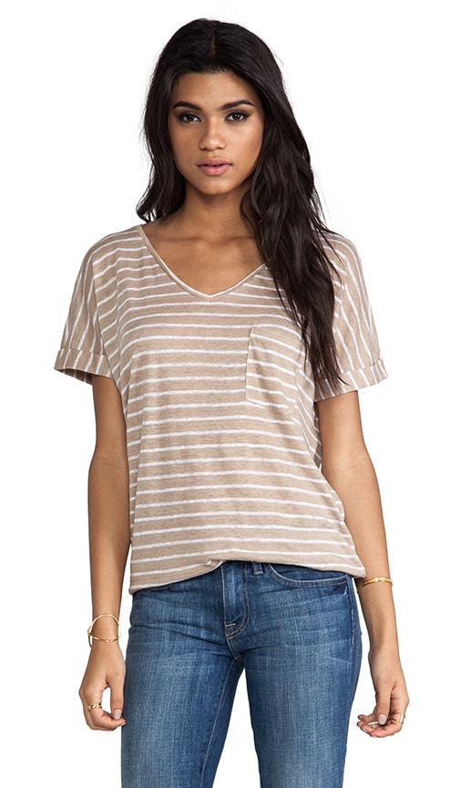 Roll Sleeve V Neck Tee