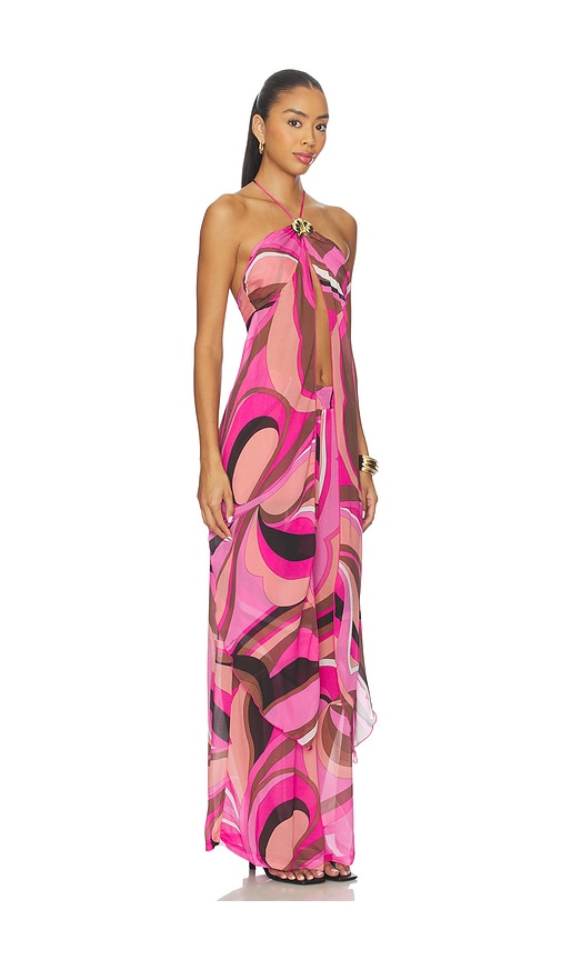 Cin Cin Coral Lobster Drape Top In Pink