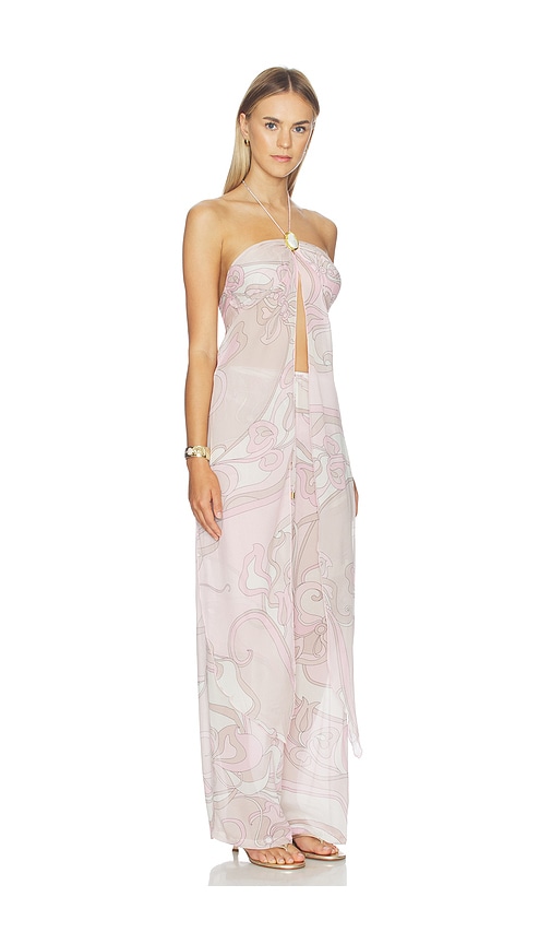  Cin Cin Escote Halter Drapeado Parte Superior Coral Moonstone En Color Rosado Talla L  (también En M, S, Xl). 