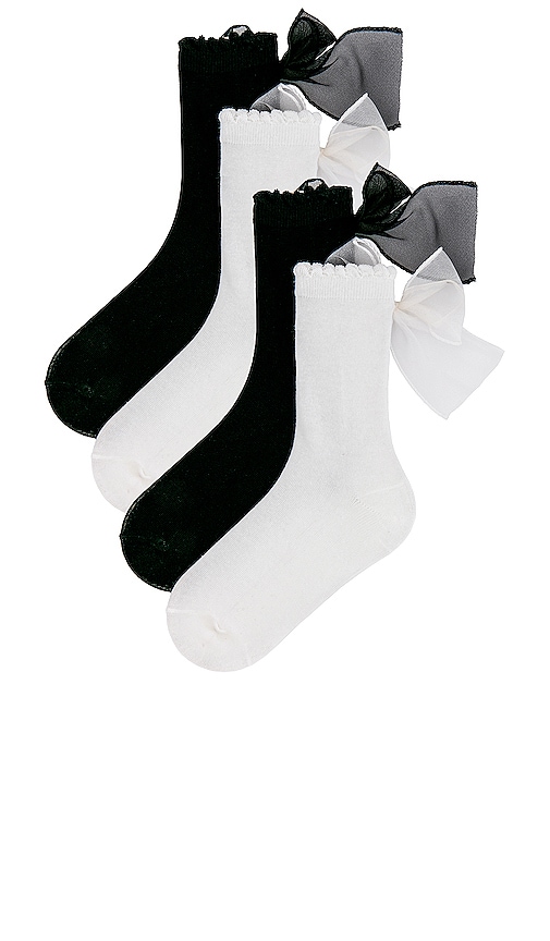 Shop Casa Clara Bordeaux Sock Set In Black,white
