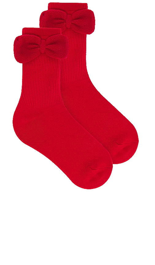 Shop Casa Clara Bow Sock In Red