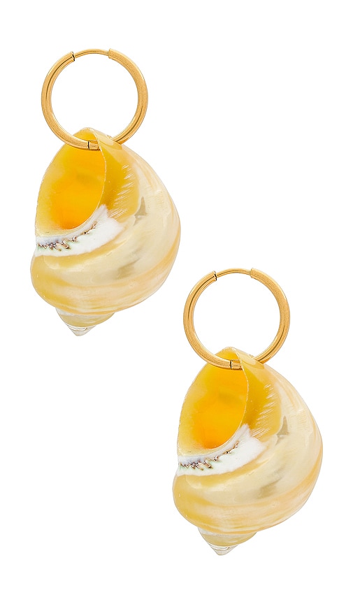 Shop Casa Clara Shell Earrings In Pearl