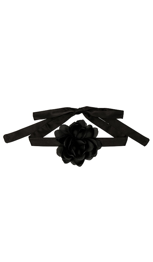 Casa Clara Kylie Floral Necklace In Black