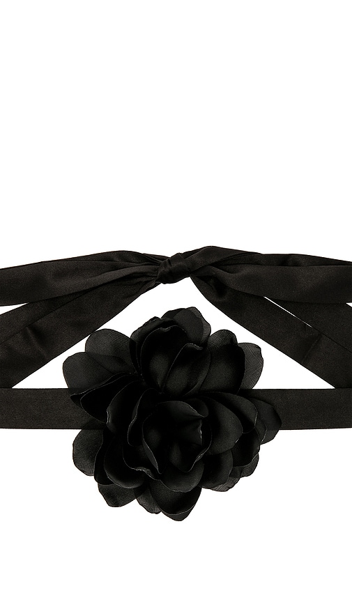 Shop Casa Clara Kylie Floral Necklace In Black
