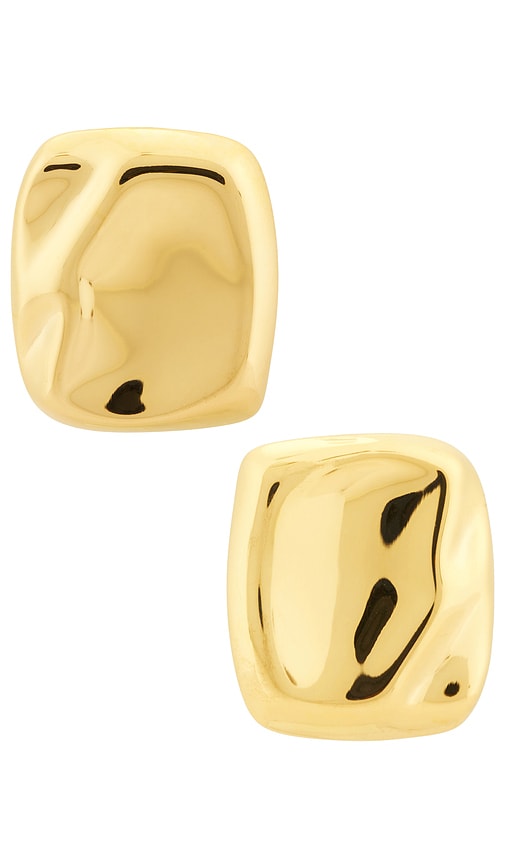 Coral Studs in Metallic Gold.