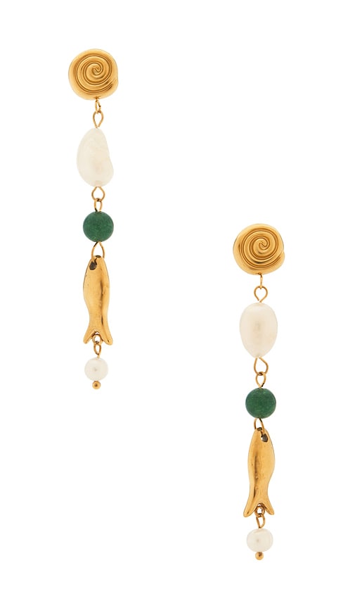 Casa Clara La Paz Wood And Gold Beaded Earring