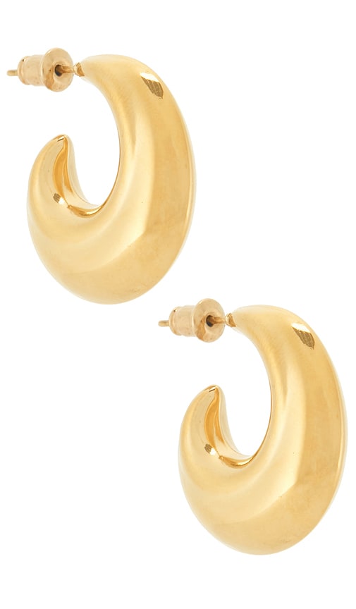 Casa Clara Cliffs Hoop Earrings in Metallic Gold.