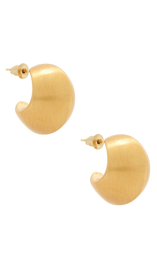 Casa Clara Justine Hoop Earrings in Metallic Gold.