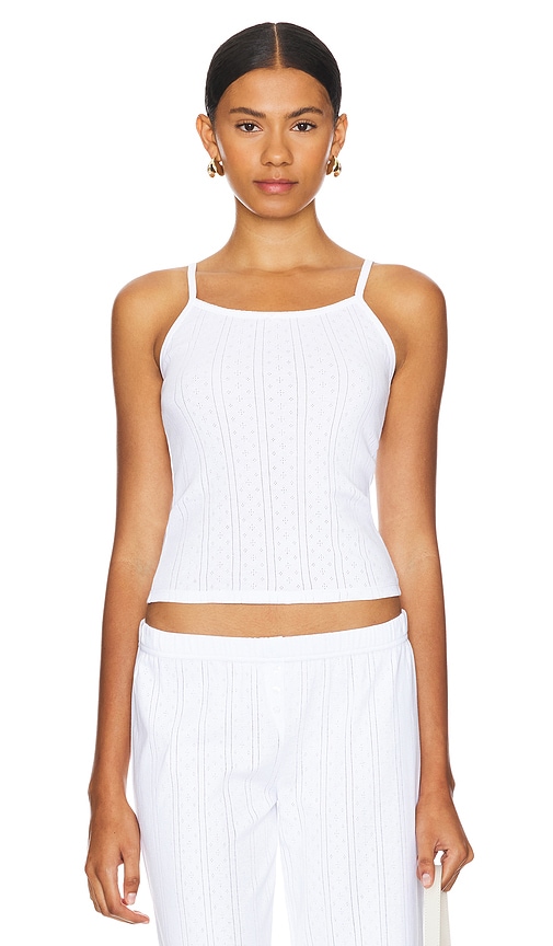 Cou Cou Intimates The Regular Picot Tank Top In White