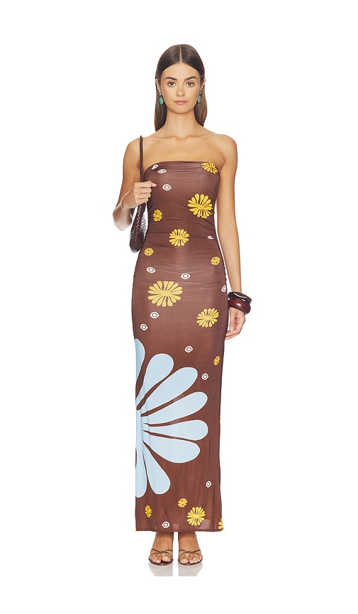 Cala de la Cruz Daphne Dress in Brown. - size XS (also in S, M, L)