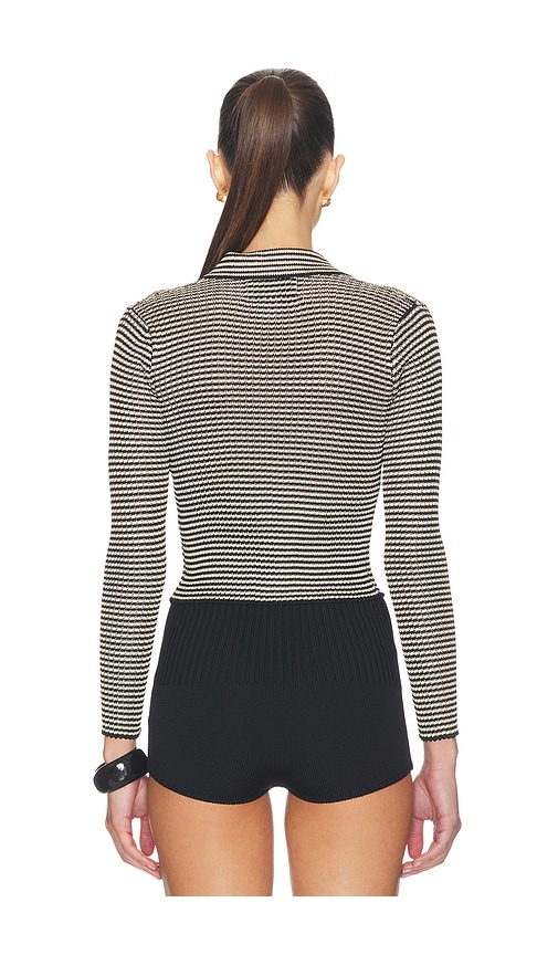  Calle Del Mar Strick Micro Stripe Long Sleeve In Black. Größe Xs. Also In S, M. 