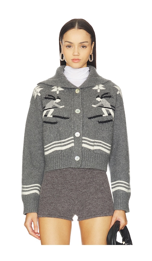 Calle Del Mar Ski Cardigan In Gray