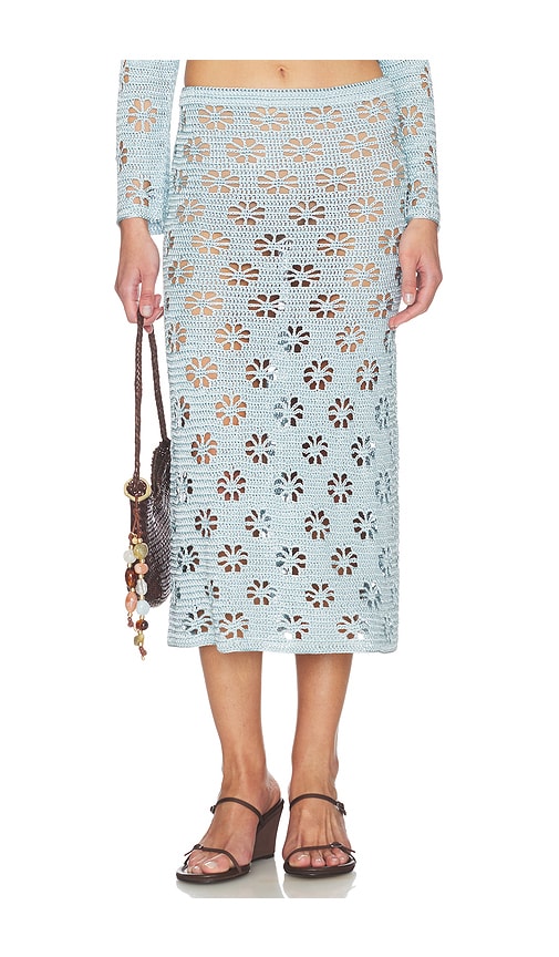 Calle Del Mar Floral Crochet Skirt