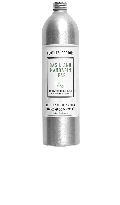 Clothes Doctor Basil And Mandarin Fabric Softener in Metallic Silver.