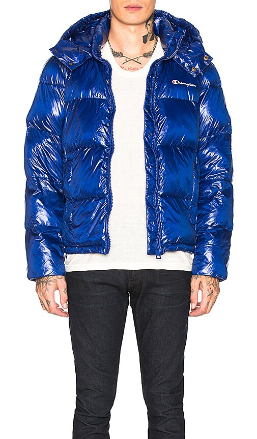 Hooded Puffer Jacket in Royal Blue 