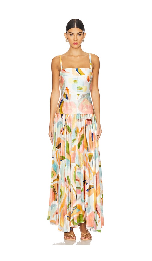 Acler Leasgill Midi Dress in Cubist Canyon