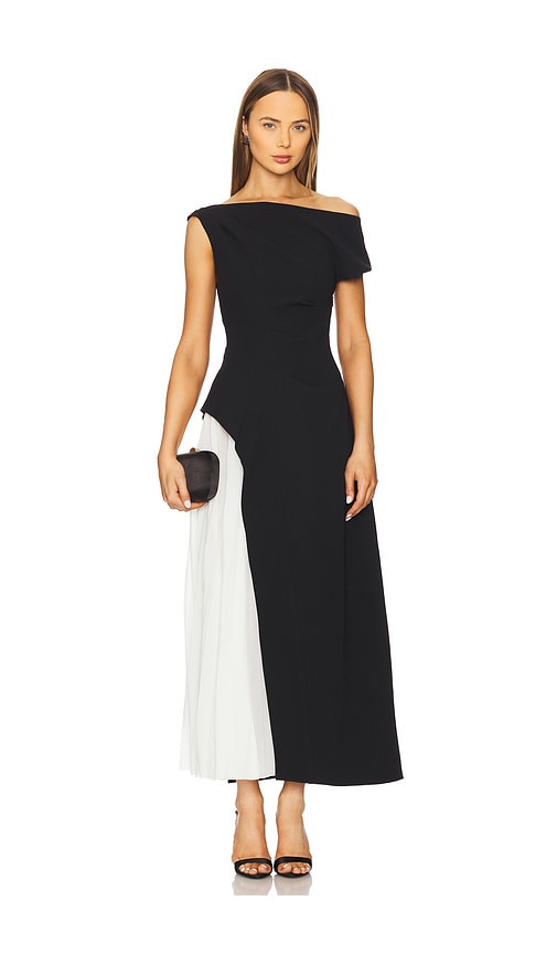 Acler Sudden Midi Dress in Black & Ivory