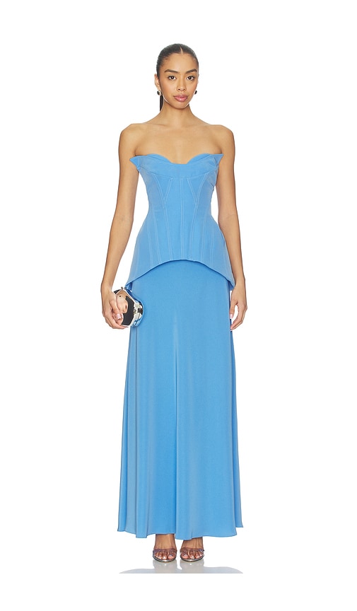 Acler Bankfield Maxi Dress in Alt Blue
