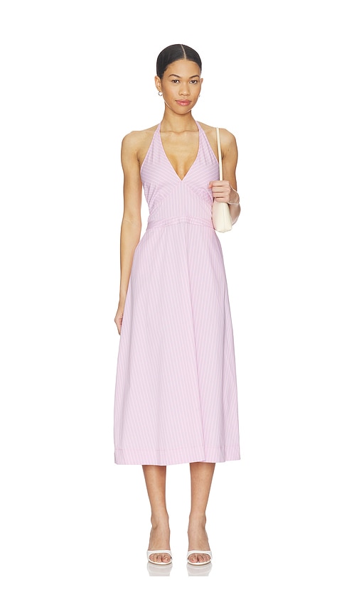 Ora Poplin Stripe Halter Dress