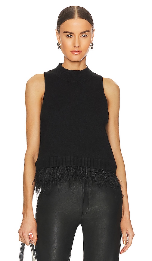 Central Park West Sunny Marabou Sweater In Black