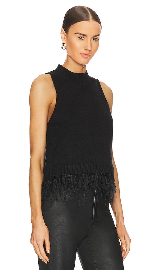 Shop Central Park West Sunny Marabou Sweater In Black