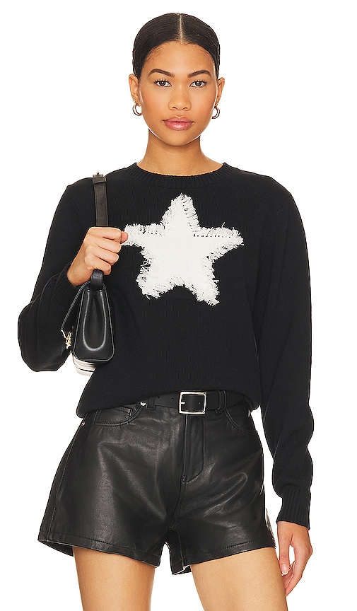 Central Park West Stella Star Pullover Sweater in Black & Ivory
