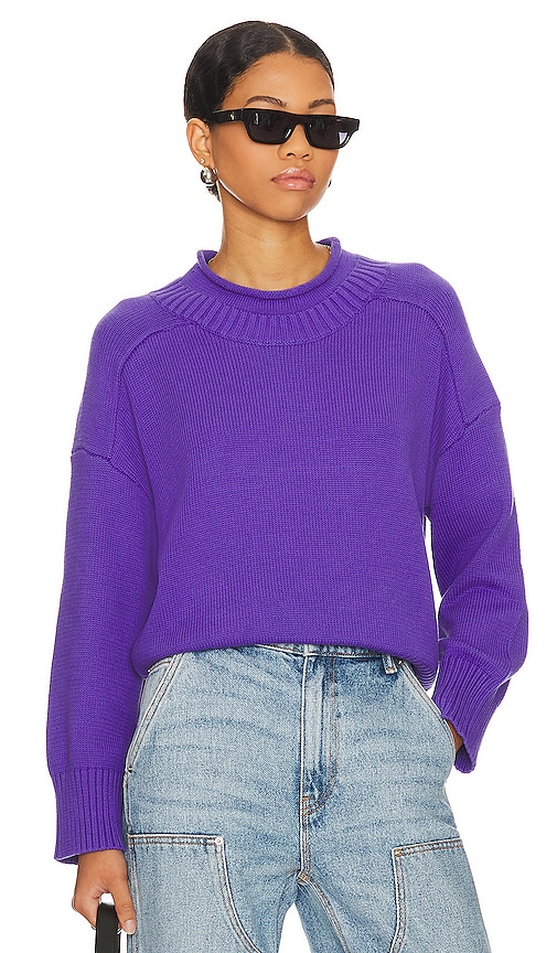 Central Park West Remi Roll Neck Jumper In Purple