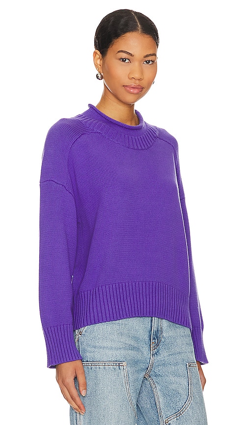 Shop Central Park West Remi Roll Neck Sweater In Purple