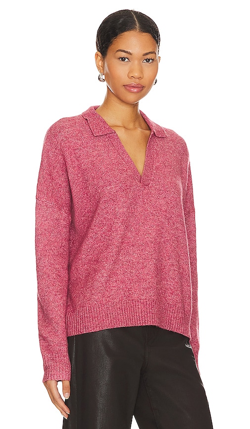 Shop Central Park West Mia Polo Sweater In Red