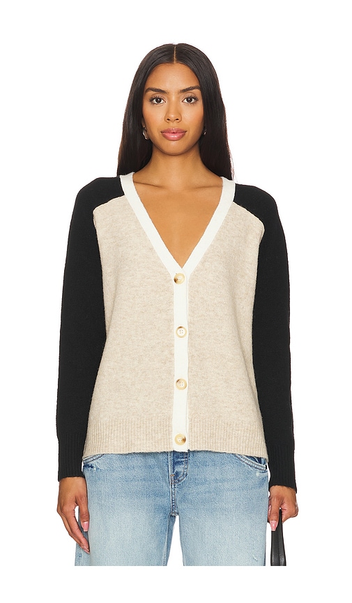 Shop Central Park West Deacon Raglan Sleeve Cardigan In 블랙 콤보