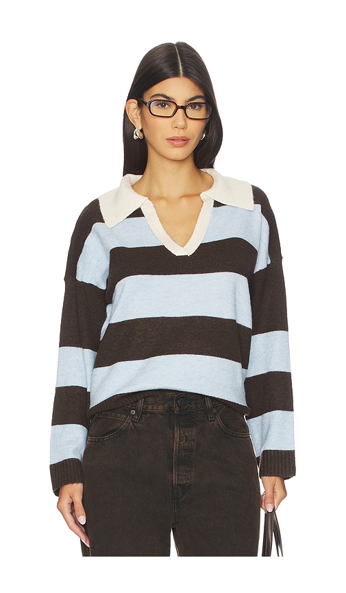 Central Park West Striped Rugby Sweater In Multi