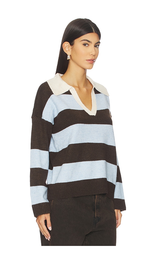 Central Park West Striped Rugby Sweater In Multi