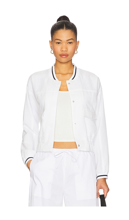 Central Park West Alina Varsity Stripe Bomber
