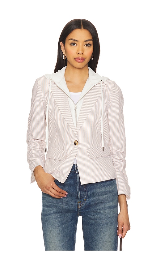 Alina Striped Blazer With Dickey in Tan. - size L (also in M, S, XL, XS) - Central Park West - Modalova