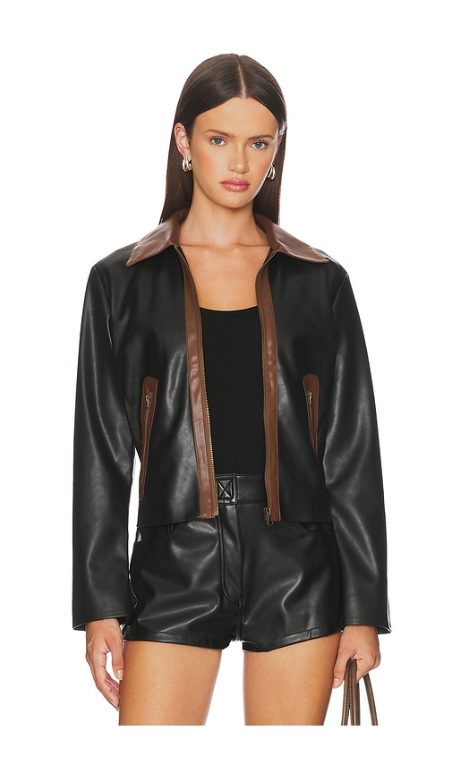Central Park West Atlas Faux Leather Jacket In Black