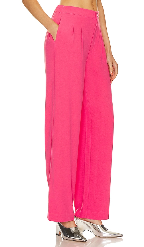 Shop Central Park West Daisy Wideleg Pants In Fuchsia