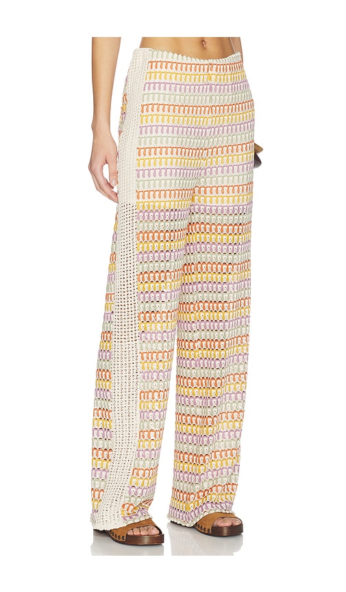  Central Park West Celine Rainbow Crochet Mid Rise Pants In Yellow,beige. Taglia S. Also In Xs, M, L, Xl. 
