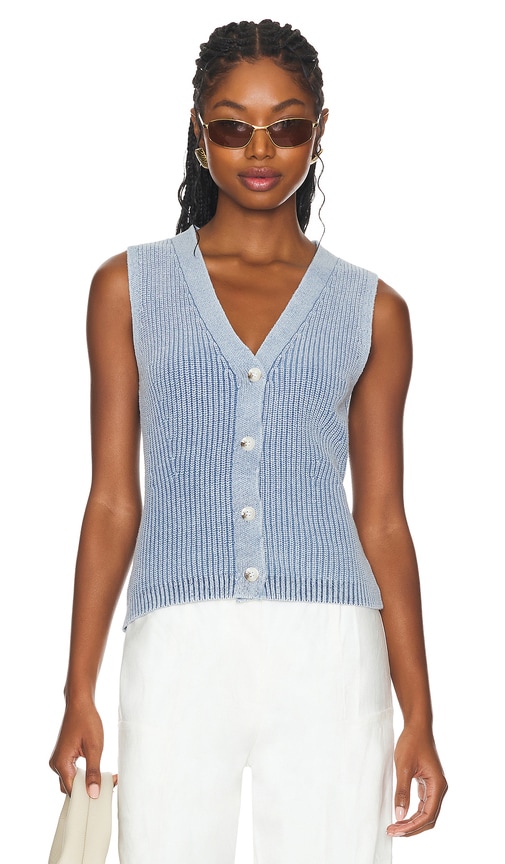 Central Park West Birdie Vest Tank in Blue