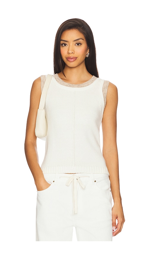 Dylan Spacedye Double Layer Tank in Ivory. - size XL (also in L, M, S, XS)