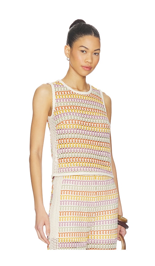  Central Park West Top En Crochet Boutonné Au Dos Celine En Yellow,beige. Taille L. Also En M, S, Xl, Xs. 