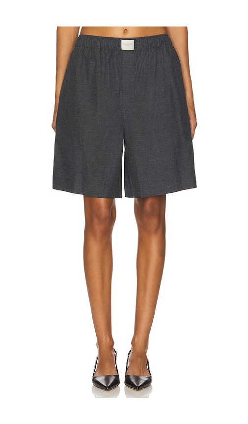 Comme Si La Boxer Bermuda Flannel Short In Black