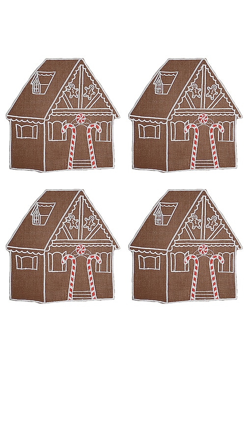 Chefanie Gingerbread Cocktail Napkins Set Of 4 In N,a